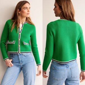 Boden Holly Knitted Jacket Green Knit Women’s Size 20/22